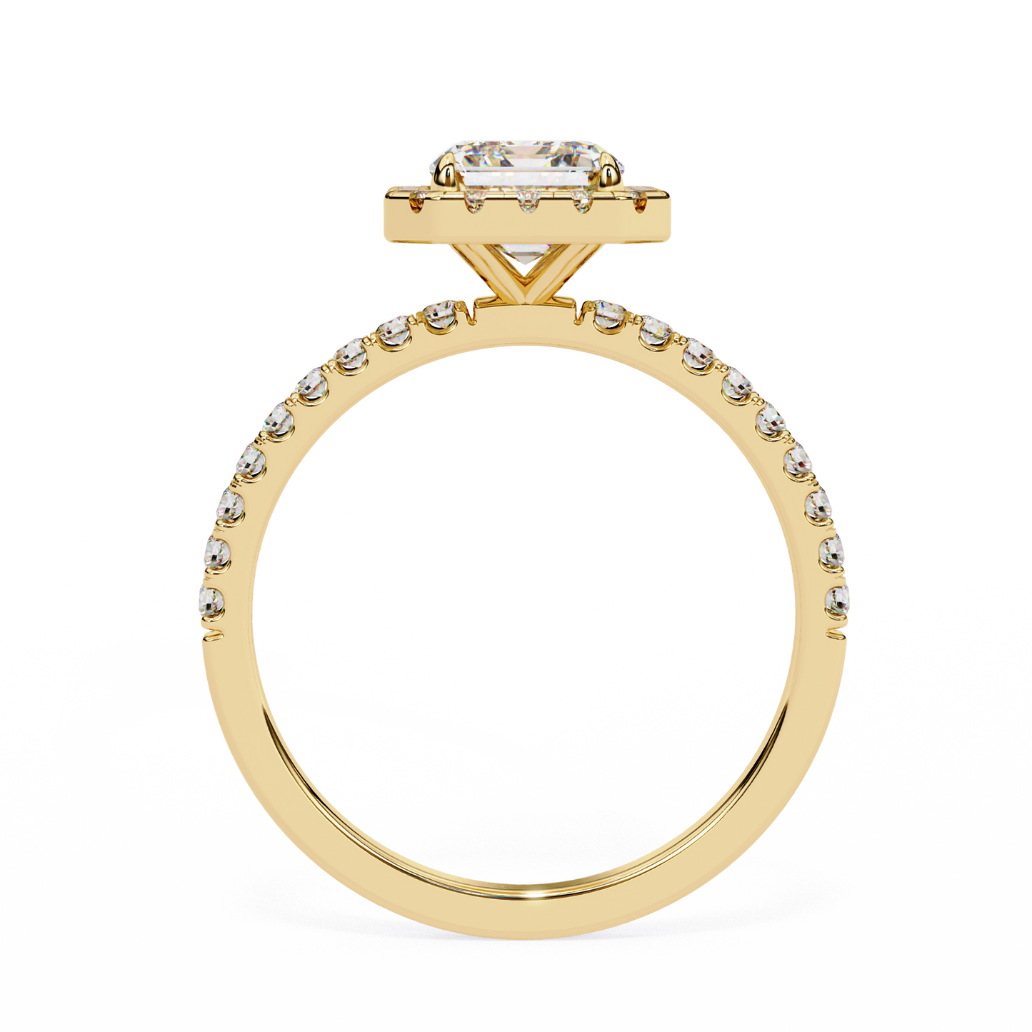 Emerald Halo Solitaire Ring - ( 1.20 Center Stone )