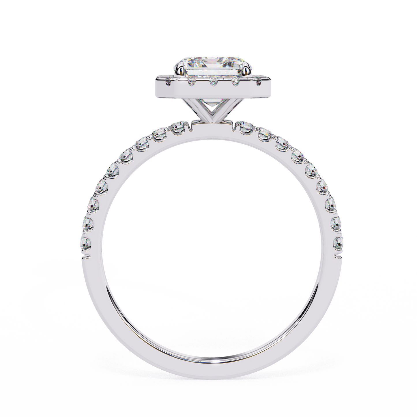 Emerald Halo Solitaire Ring - ( 1.20 Center Stone )