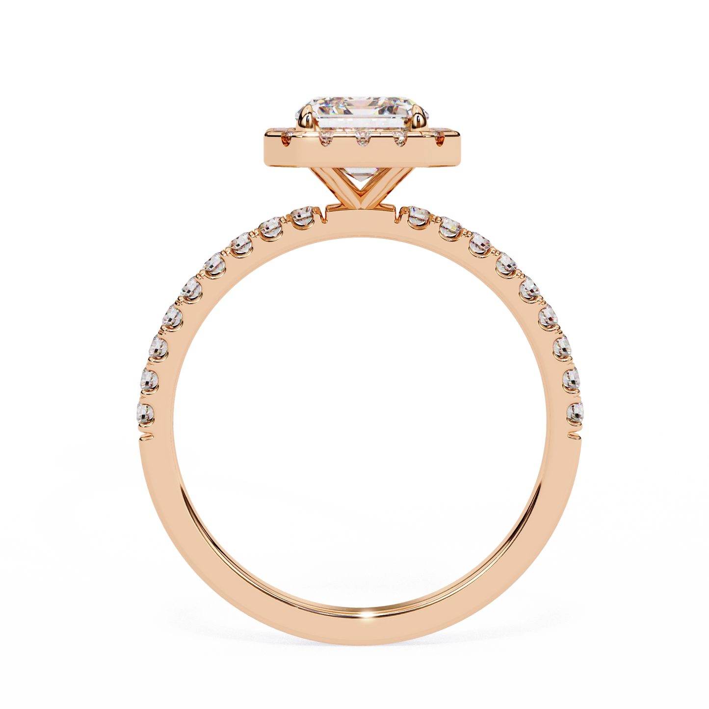 Emerald Halo Solitaire Ring - ( 1.20 Center Stone )