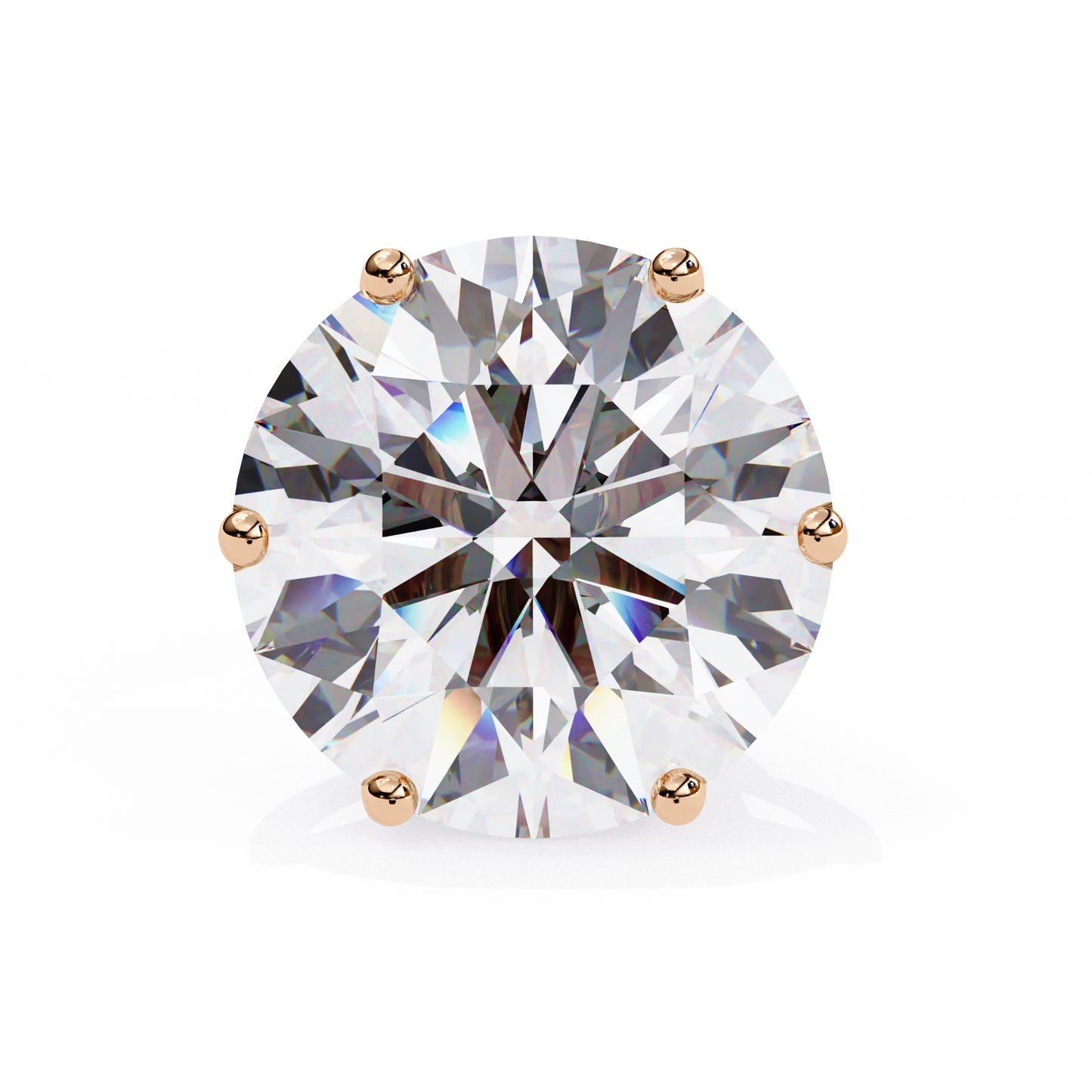 2.5 cts Naked Round Studs