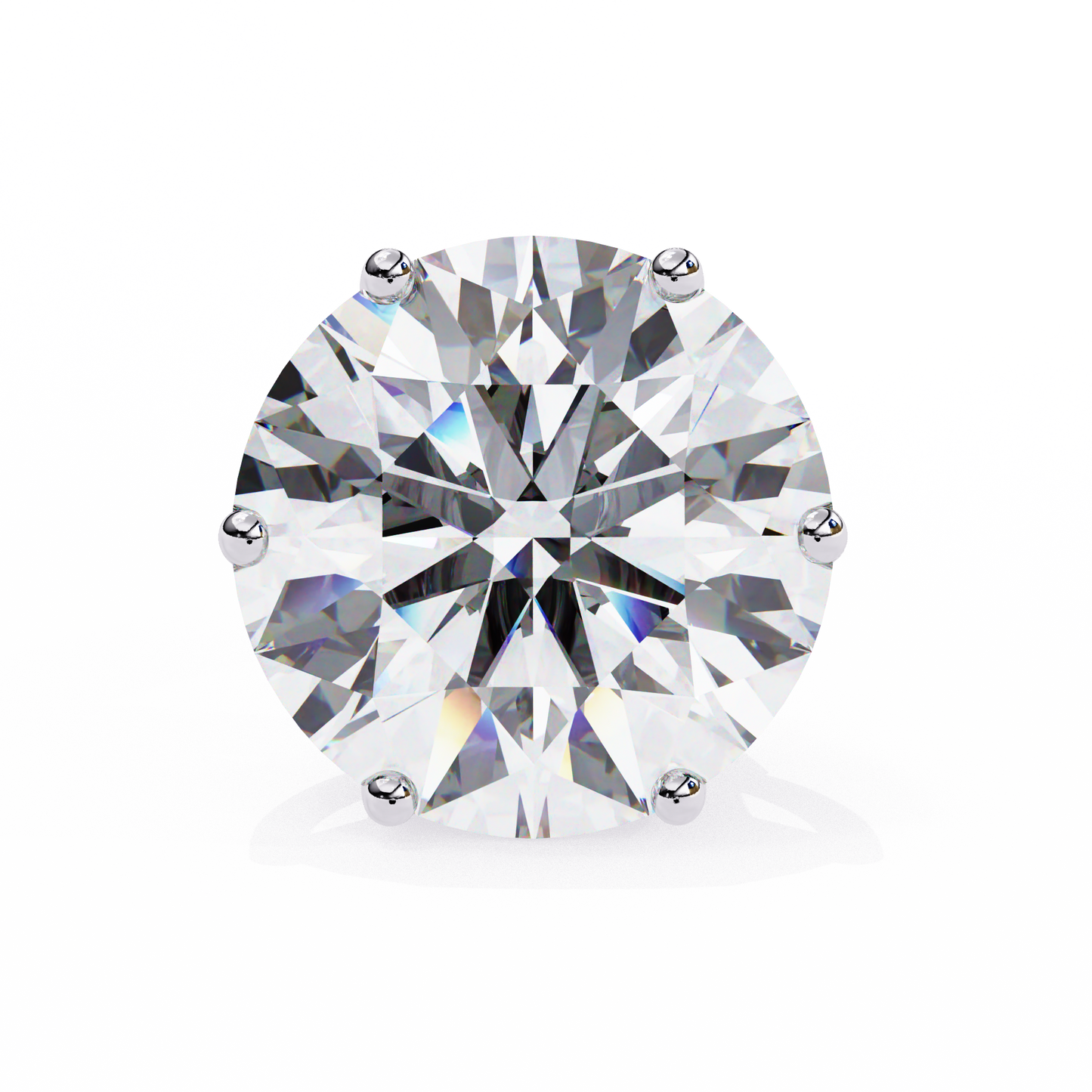 2.5 cts Naked Round Studs