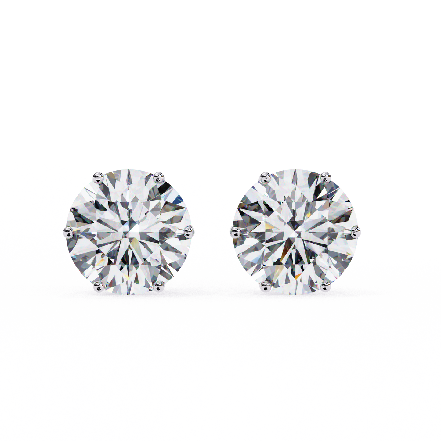 2.5 cts Naked Round Studs